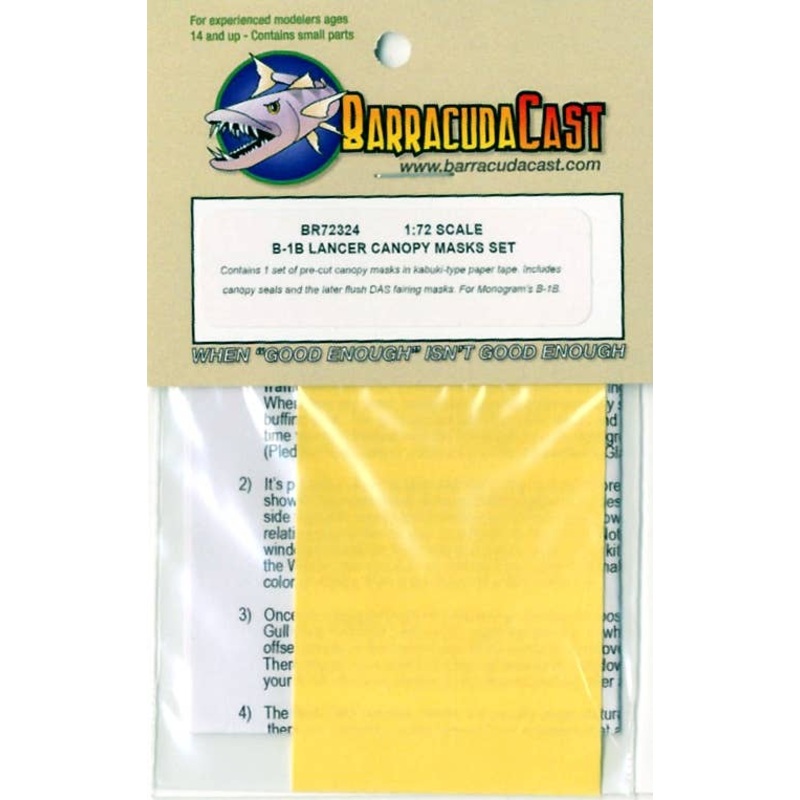 1/72 B-1B Canopy Masks (for Revell)