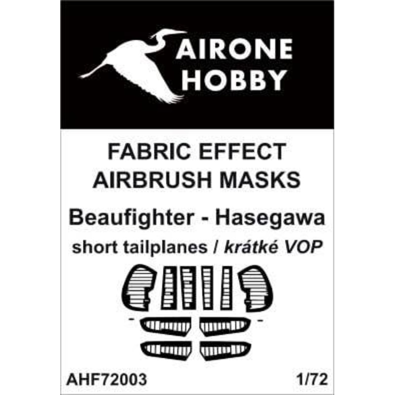 1/72 Bristol Beaufighter, Short-Span Tailplane Fabric Effect Airbrush Mask (for Hasegawa)