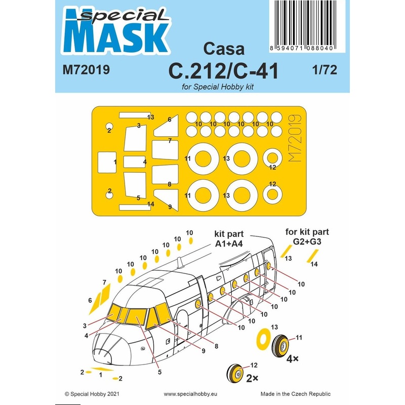 1/72 CASA C.212/C-41 Painted Mask Sticker for Special Hobby