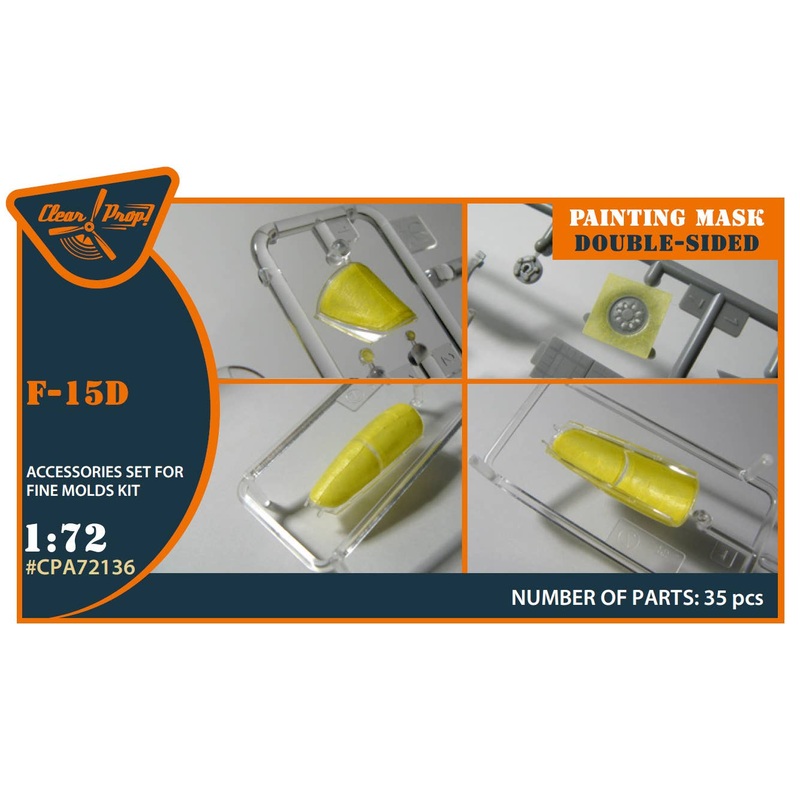 1/72 F-15D painting mask on yellow kabuki paper for Finemolds kits