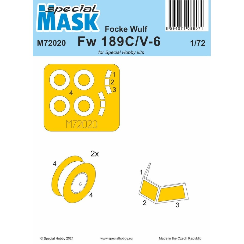 1/72 Focke-Wulf Fw189C / V-6 Painted Mask Sticker for Special Hobby