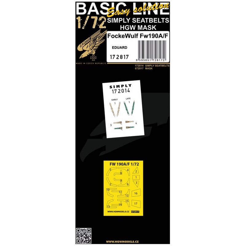 1/72 Focke-Wulf Fw190A/F Seatbelts and Seal