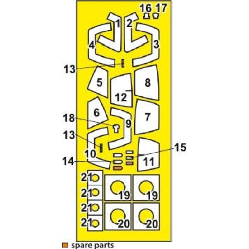 1/72 Mirage 2000C painting mask on yellow kabuki paper for Modelsvit kit 72073