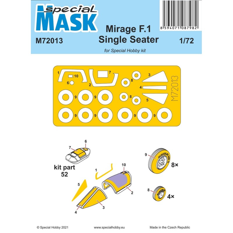 1/72 Mirage F.1 Single Seater Mask (for Special Hobby)
