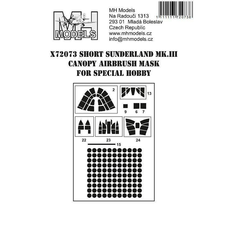 1/72 Short Sunderland Mk.III Canopy airbrush mask for Special Hobby