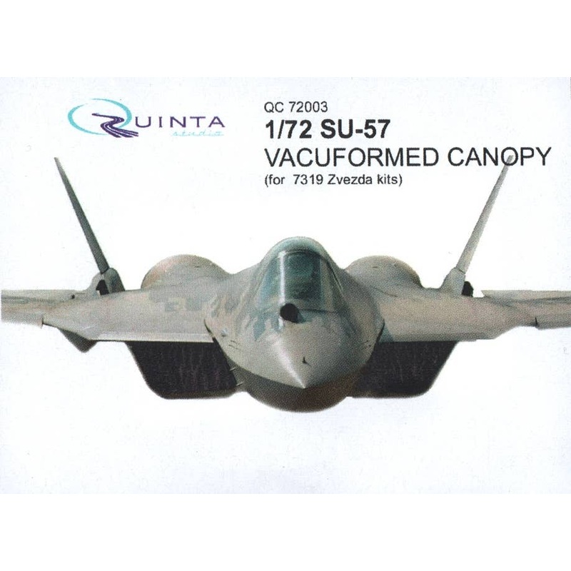 1/72 SU-57 Vacuformed Clear Canopy, 2 pcs, (for  7319 Zvezda kits)