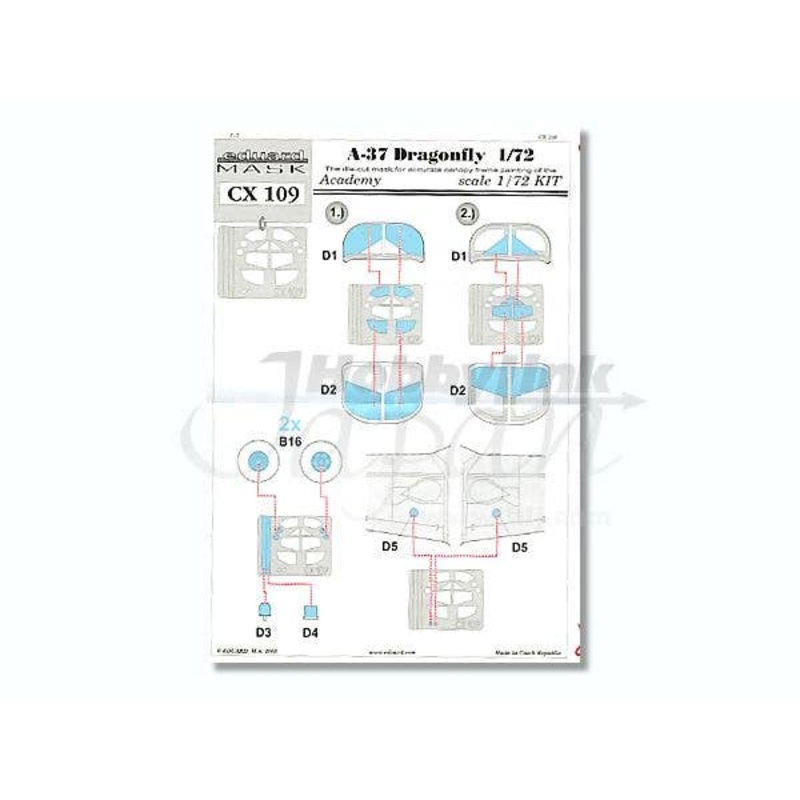 1/72 A-37 Dragonfly Die-Cut Flexible Mask (for Academy)