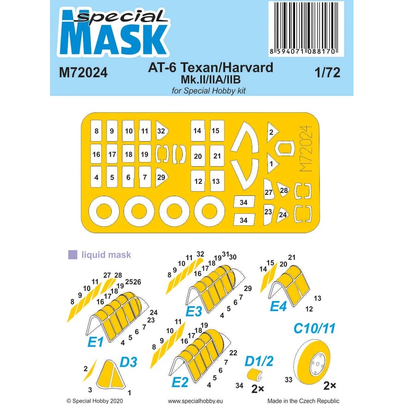 1/72 AT-6 Texan/Harvard Mk.II/IIA/IIB Mask  for Special Hobby