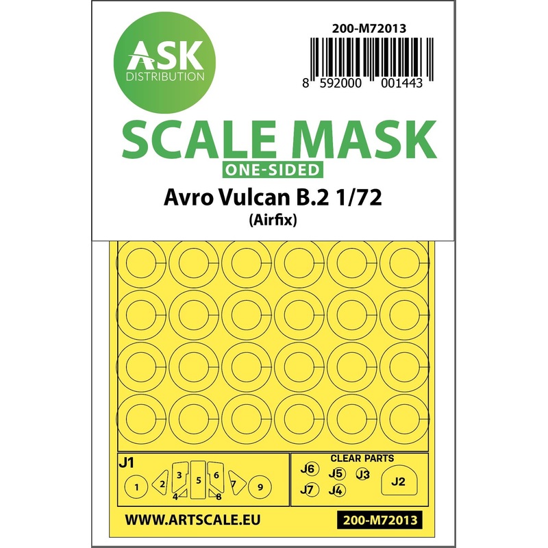 1/72 Avro Vulcan B.2 one-sided painting mask for Airfix