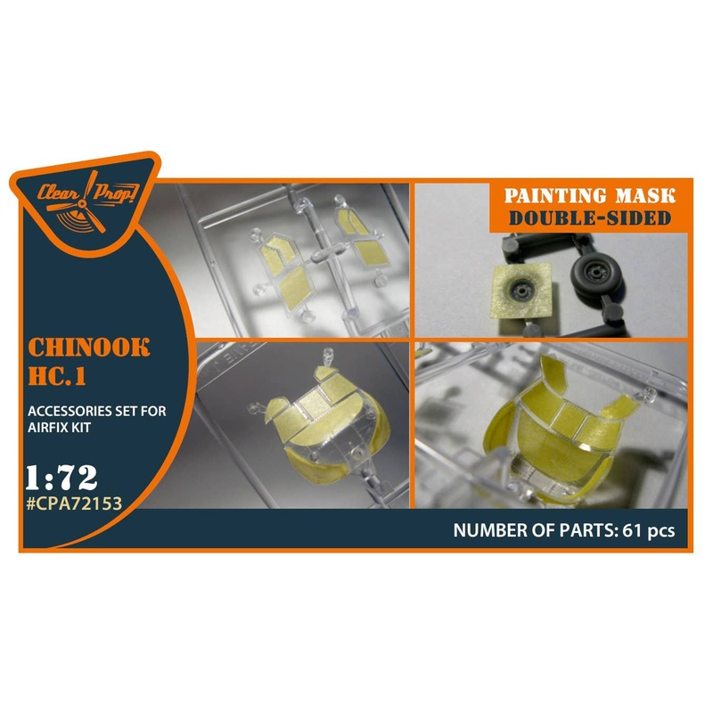 1/72 Chinook HC.1 double-sided painting mask on yellow kabuki paper for Airfix kit