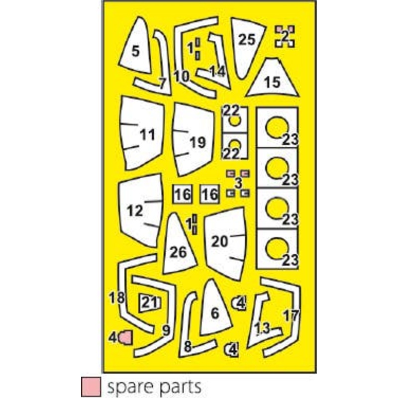 1/72 F-2A Fighter double-sided painting mask on yellow kabuki paper for Finemolds kits