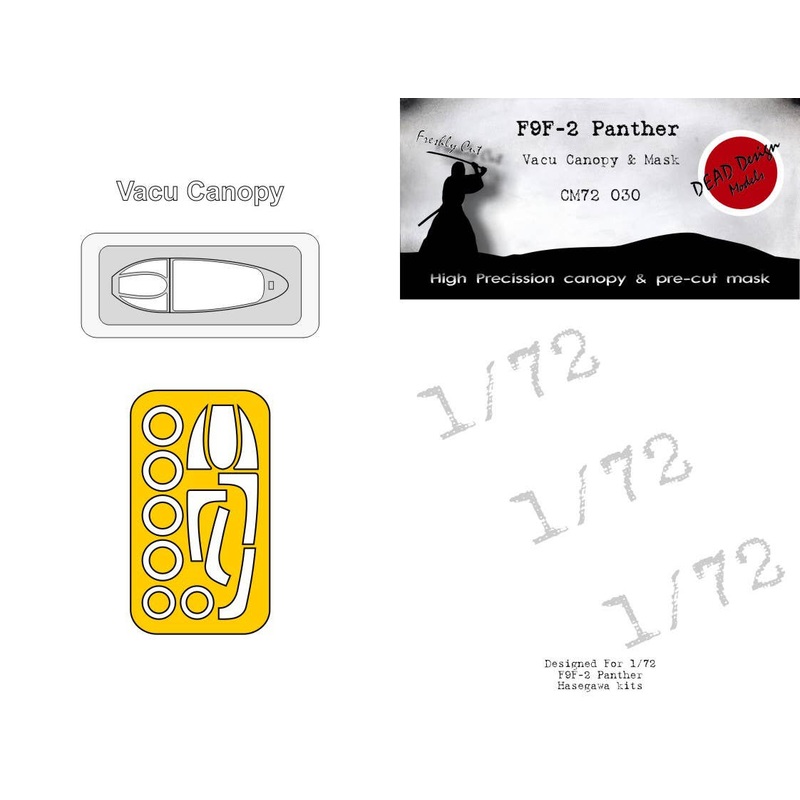 1/72 F-9F Panther Vacu Canopy & Mask (for Hasegawa)