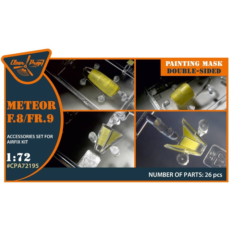 1/72 Meteor F.8/FR.9 double-sided painting mask on yellow kabuki paper for Airfix kit
