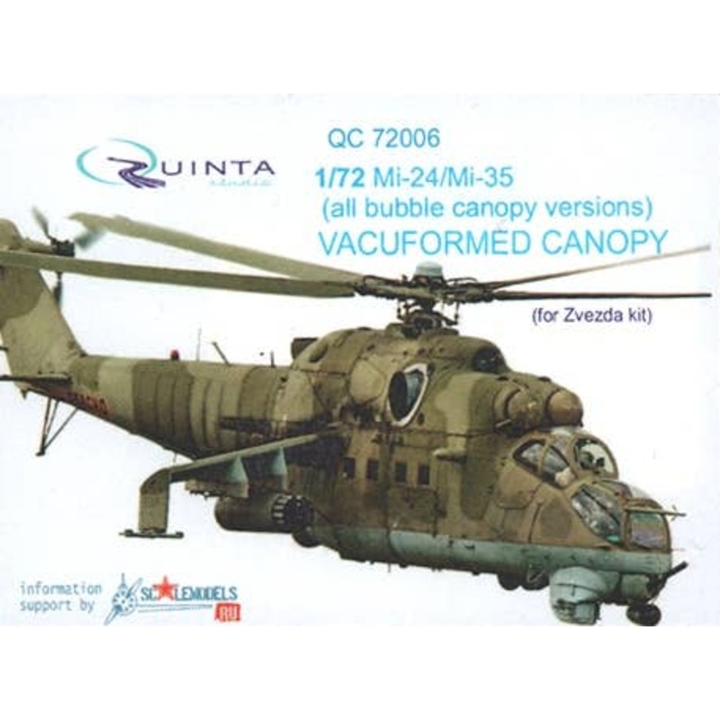 1/72 Mi-24/35 All Bubble-version Vacuformed Clear Canopy (for Zvezda kit)