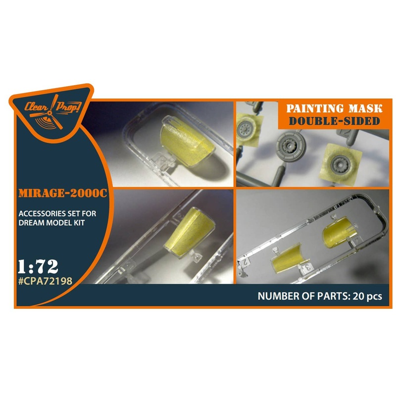 1/72 Mirage-2000C double-sided painting mask on yellow kabuki paper for Dream Model kits