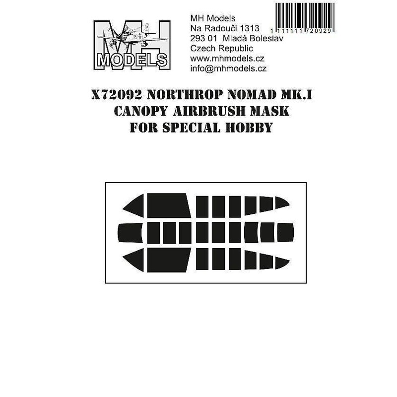 1/72 Northrop Nomad Mk.I Canopy airbrush mask for Special Hobby