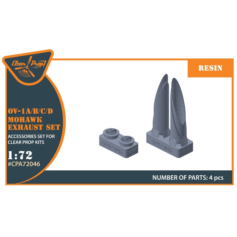1/72 OV-1 A/B/C/D Mohawk exhaust set for Clear Prop! kits