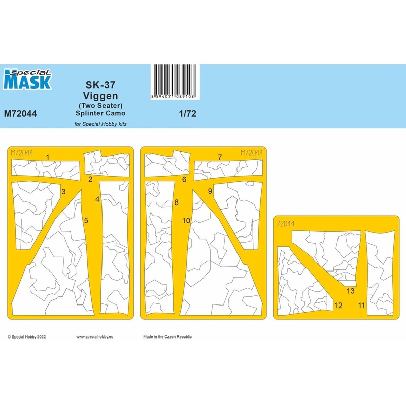 1/72 SK-37 Viggen (Two Seater) Splinter Camo MASK
