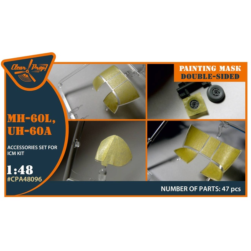 1/72 UH-60A, MH-60L double-sided painting mask on yellow kabuki paper for ICM kit