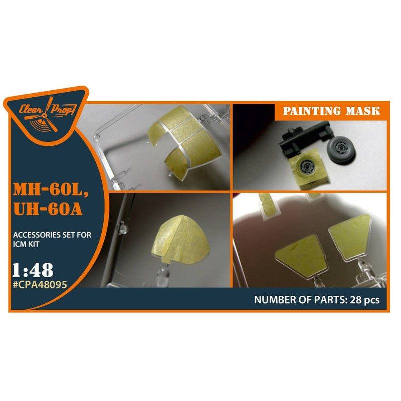 1/72 UH-60A, MH-60L painting mask on yellow kabuki paper for ICM kit