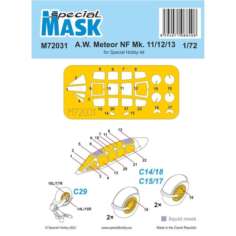 A.W. Meteor NF Mk.11/12/13 MASK for Special Hobby