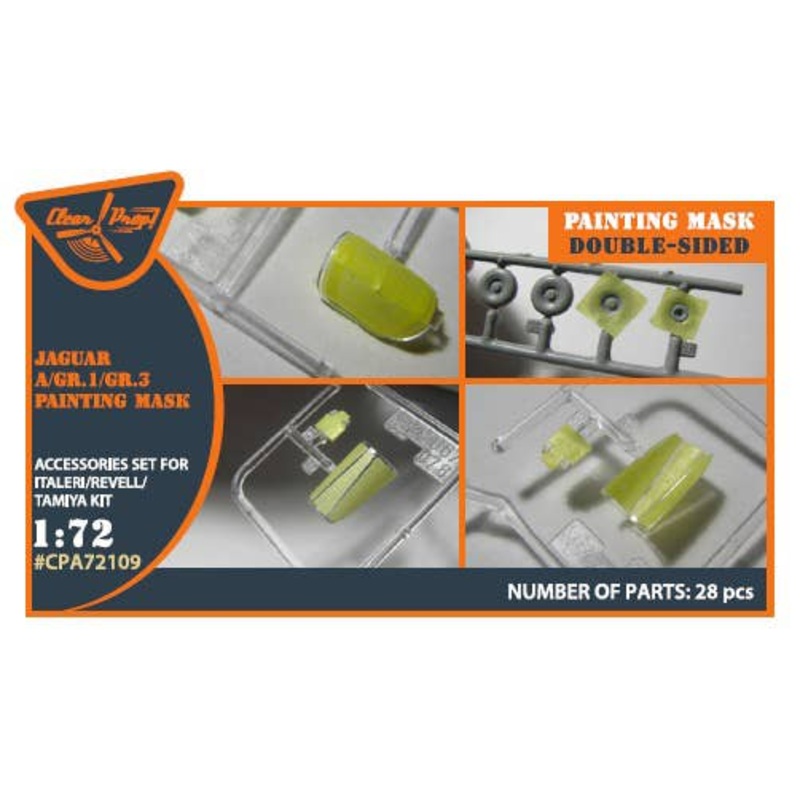 Jaguar A/GR.1/GR.3 painting mask on yellow kabuki paper for Italeri/Revell/Tamiya kits