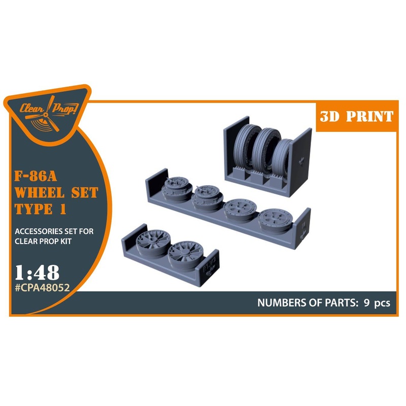 1/48 F-86A wheel set type 1 for Clear Prop! kits