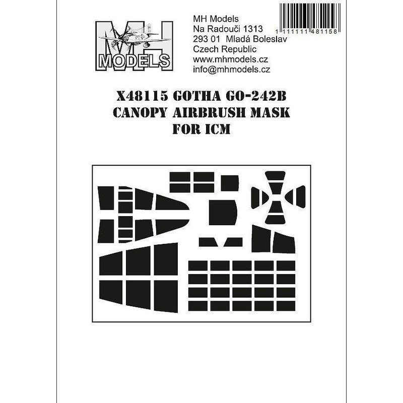 1/48 Gotha Go 242B canopy airbrush mask for ICM