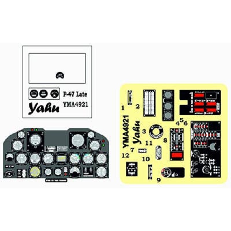 1/48 P-47D Thunderbolt Late Coloring Instrument Panel Mini Art