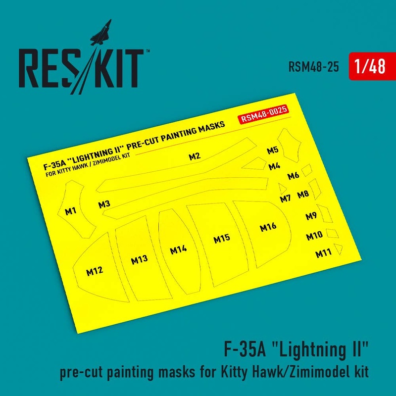 1/72 F-35A Lightning II pre-cut painting masks for Kitty Hawk/Zimimodel kit