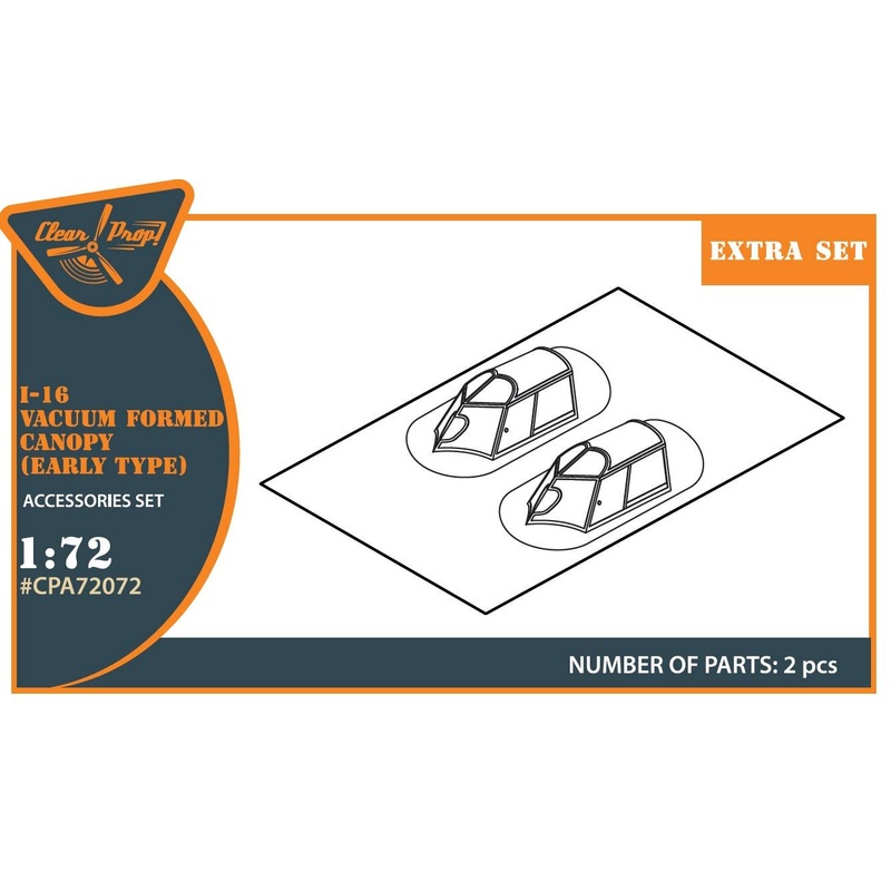 1/72 I-16 vacuum formed canopy (early version) for Clear Prop! Kits