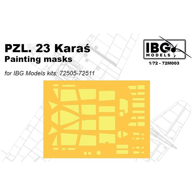 1/72 Mask Seal for Polish Bomber PLZ.23 Kalash for IBG (72M003)