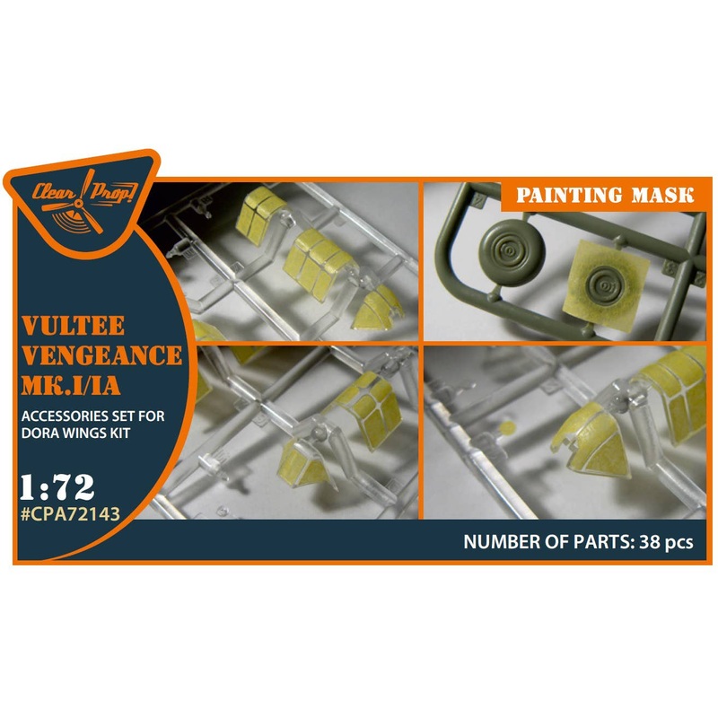 1/72 Vultee Vengeance Mk.I/IA painting mask on yellow kabuki paper for Dora Wings kit