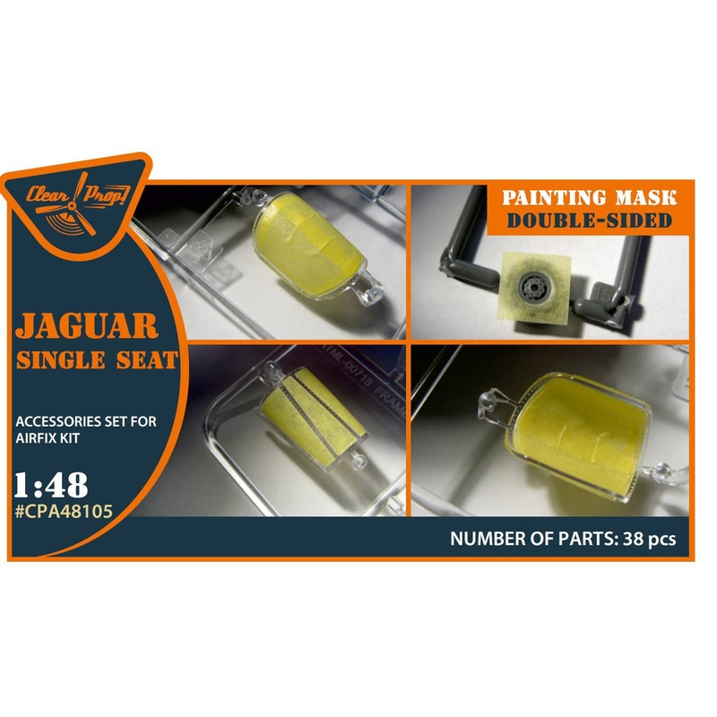 1/48 Jaguar Single seat double-sided painting mask on yellow kabuki paper for Airfix kit