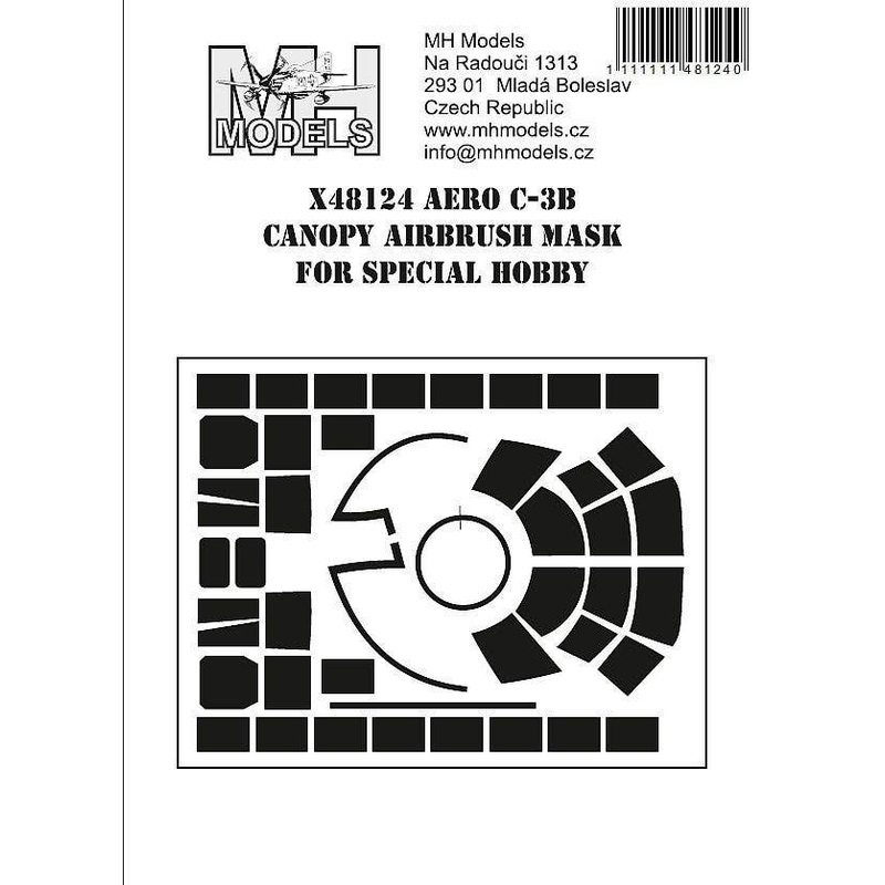 1/48 Aero C-3B canopy airbrush mask for Special Hobby