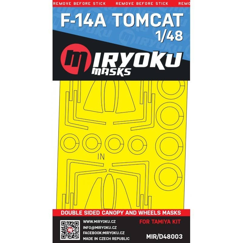 1/48 F-14A Tomcat Double Sided Canopy Masks