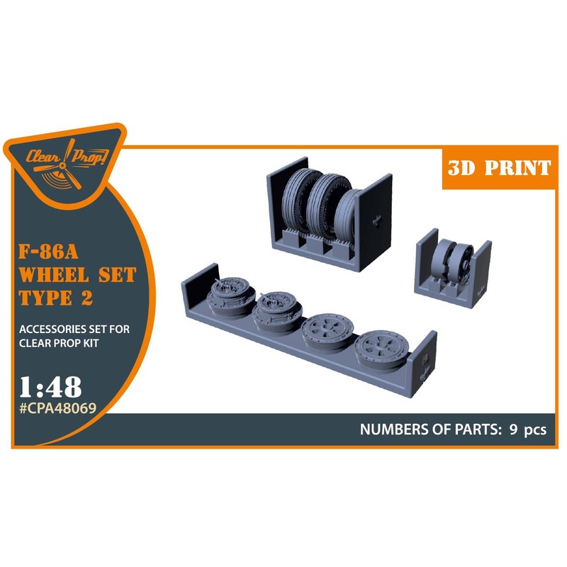 1/48 F-86A wheel set type 2 for Clear Prop! kits