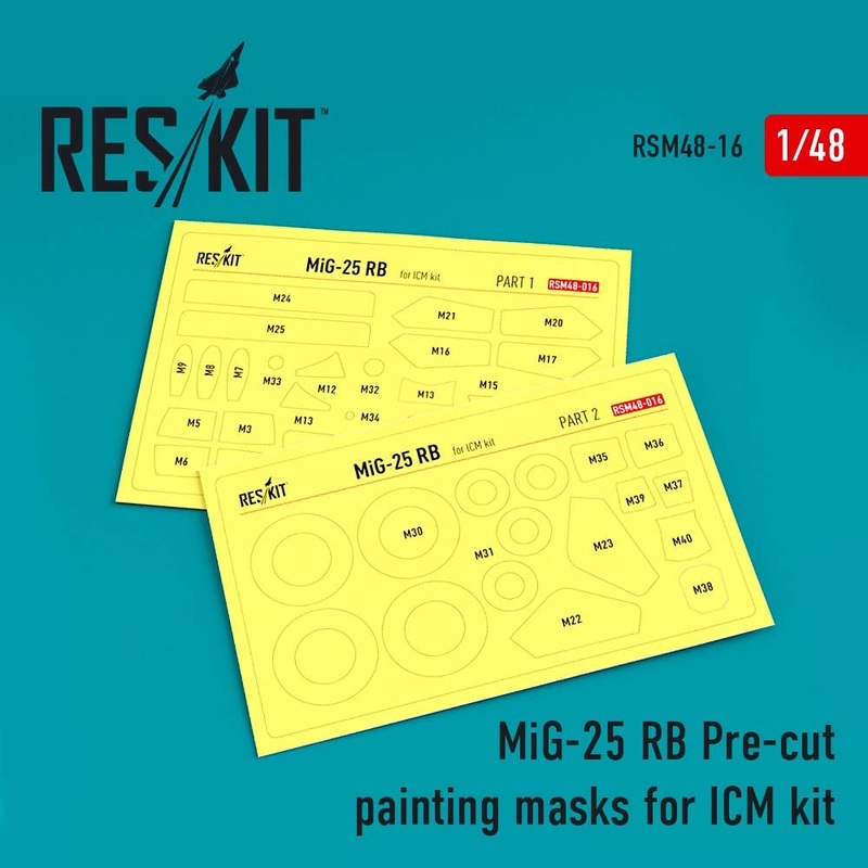 1/48 MiG-25 RB Pre-cut painting masks for ICM kit