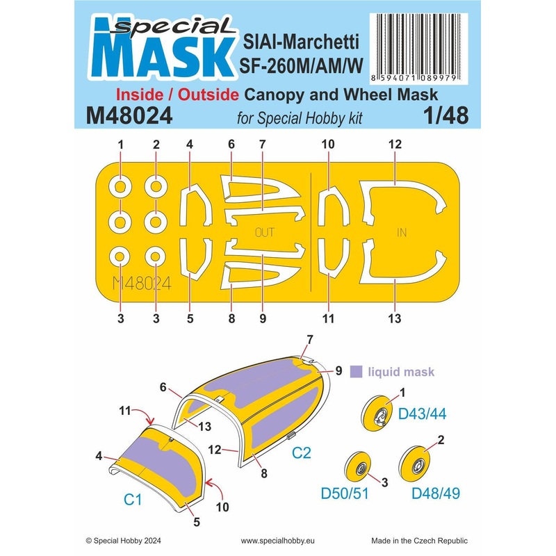 1/48 SIAI-Marchetti SF-260M/AM/W INSIDE/OUTSIDE MASK