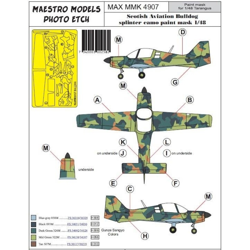 1/48 Sk61 Bulldog Splinter Mask Set for Tarangus