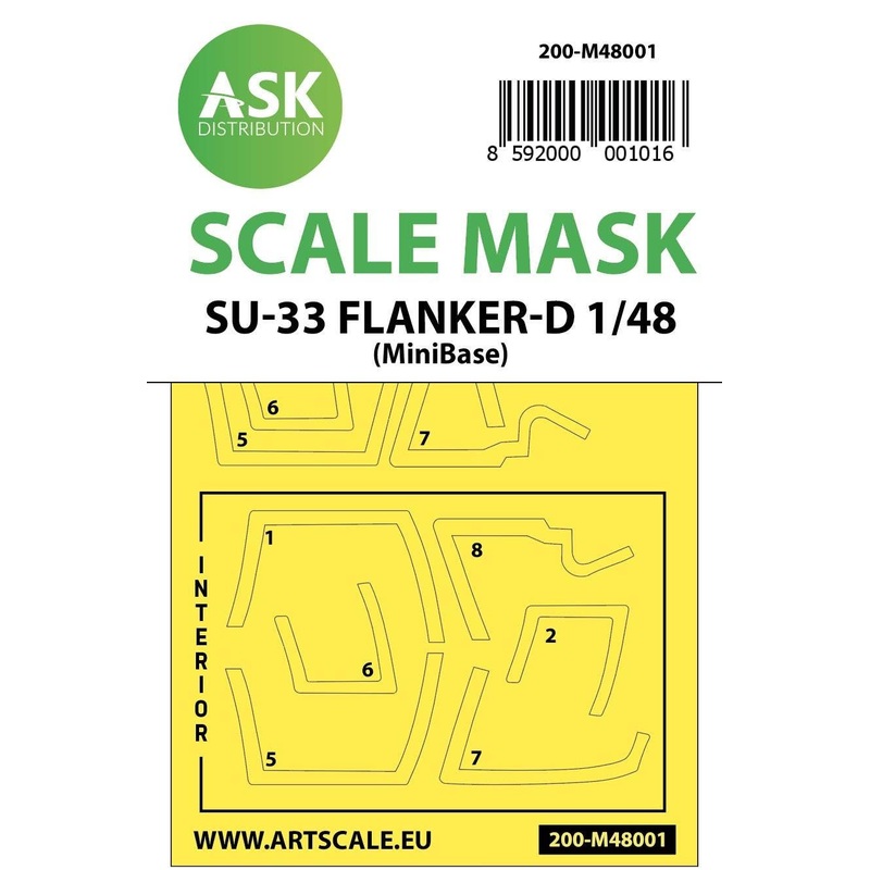 1/48 Su-33 Flanker D double-sided painting mask for Minibase
