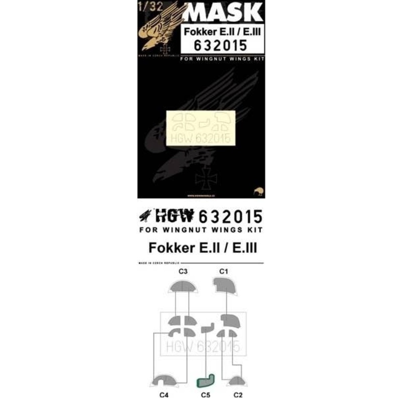 1/32 Fokker E.II/E.III Masking Seal (for Wingnut Wings)