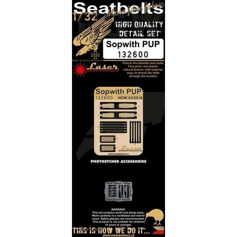 1/32 Sopwith Pup Fabric Seatbelt (for Wingnut Wings)