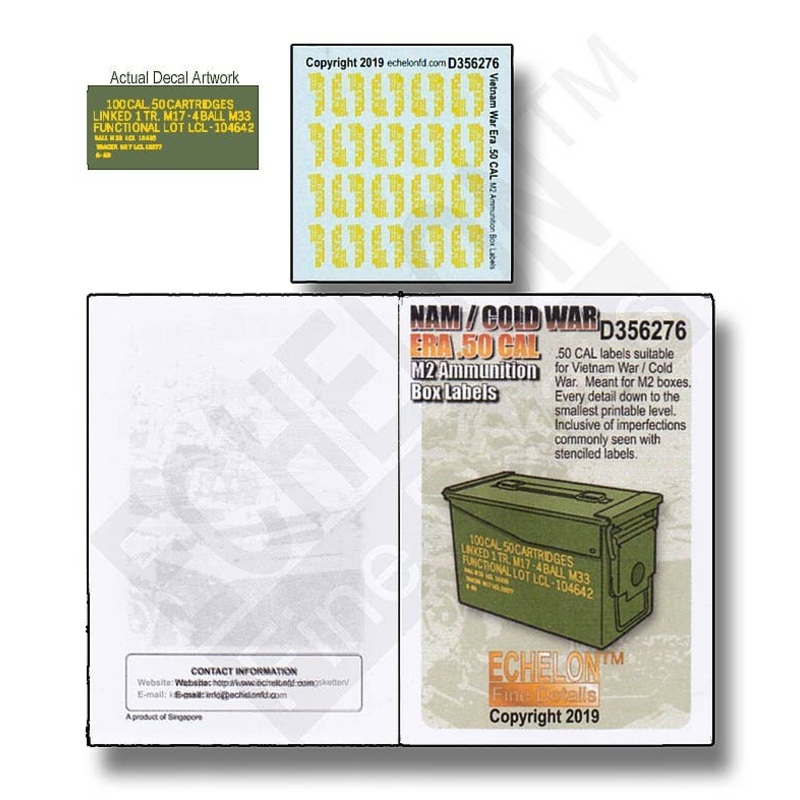1/35 NAM/Cold War ERA .50 CAL M2 Ammo Box Labels