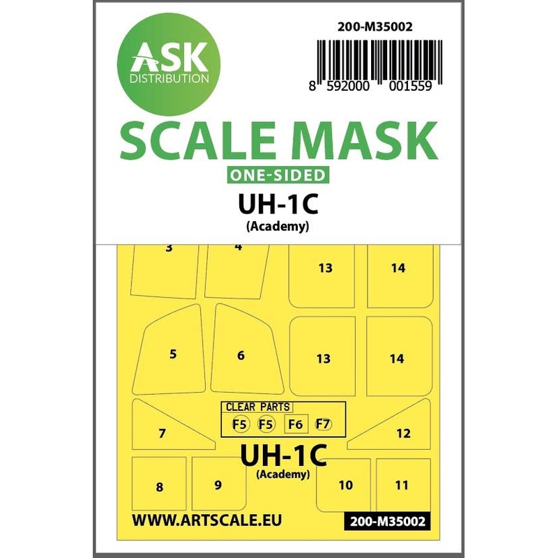 1/35 UH-1C one-sided painting mask for Academy