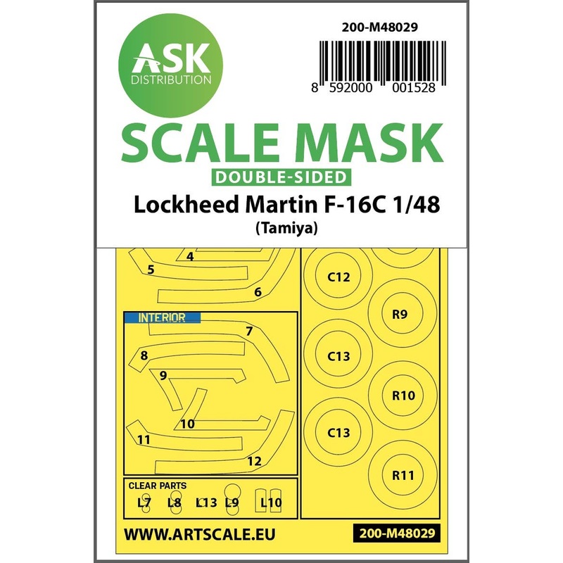 1/48 F-16C double-sided painting mask for Tamiya