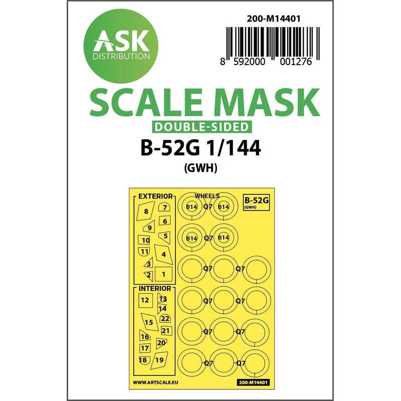 1/144 B-52G double-sided painting mask for Great Wall Hobby