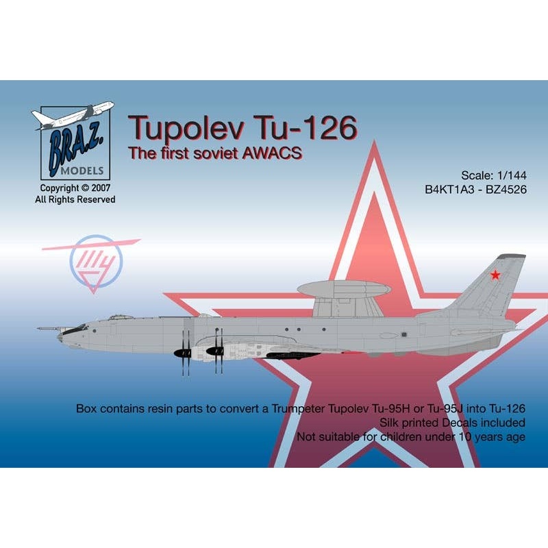 1/144 Tu-126 Conversion Set (Silk Printed Decals) (for Trumpeter Tu-95)