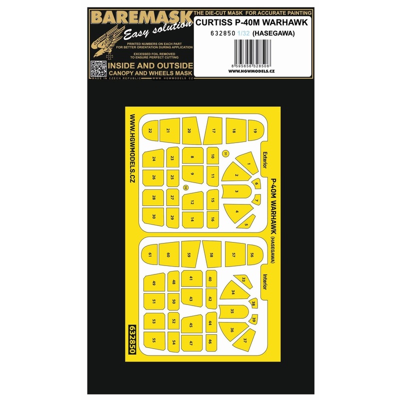 1/32 Curtiss P-40M Warhawk Masks (for Hasegawa)