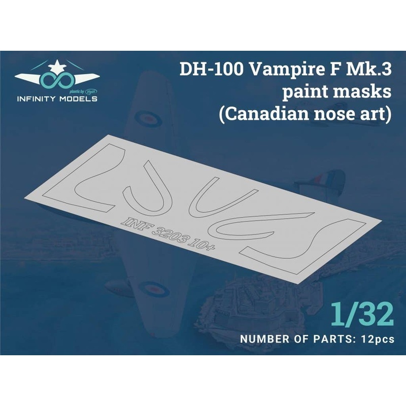 1/32 DH-100 Vampire F Mk.3 paint masks (Canadian nose art) (for INFINITY MODELS)